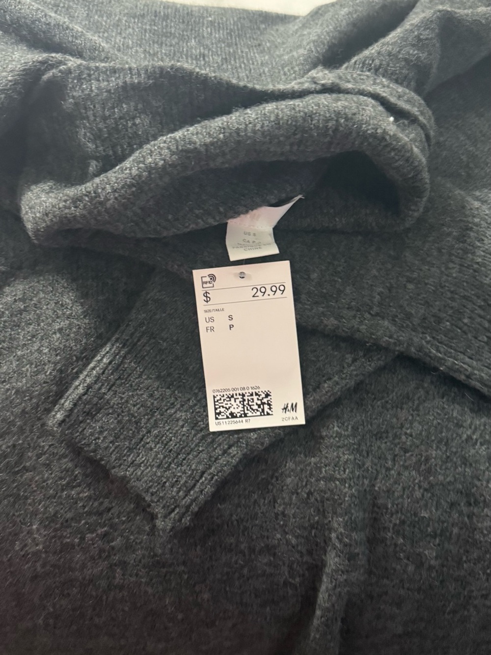 H&M Charcoal Gray Ribbed Knit Sweater